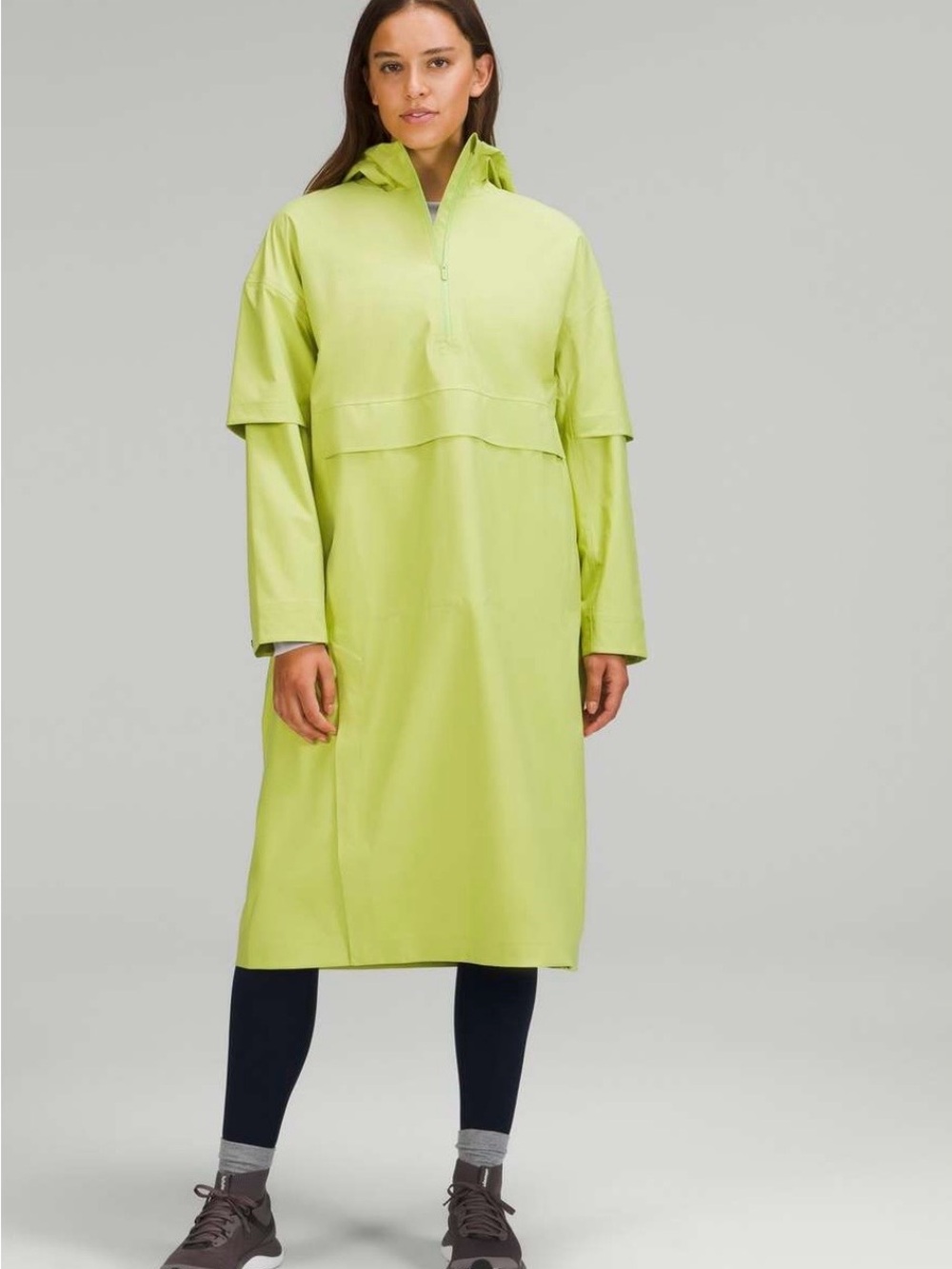 lululemon athletica Neon Lime Hooded Rain Jacket
